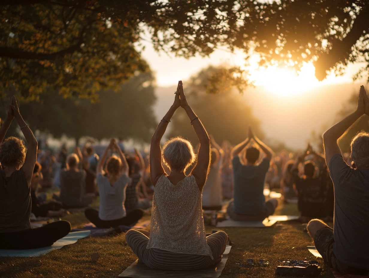 Інструктор веде заняття йогою